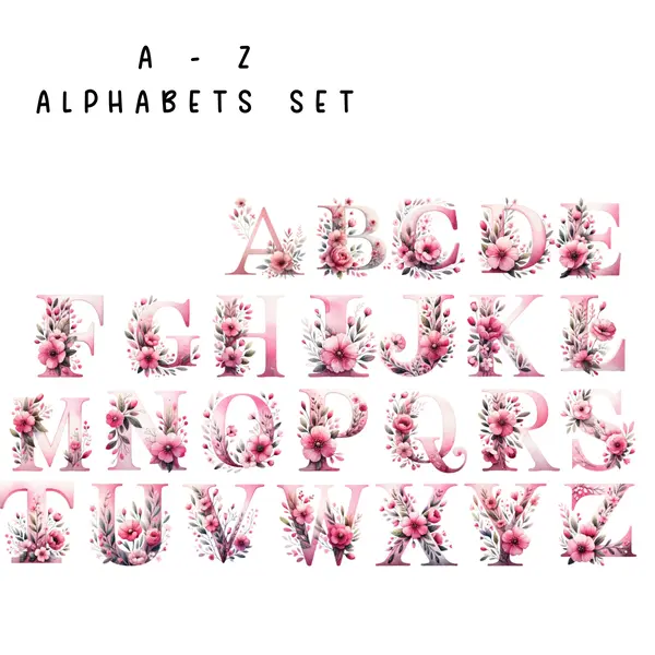 Alphabet Pink Floral